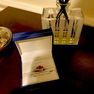 Cubic Zirconia and gemstone sterling silver ring